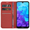 Leather Wallet Case & Card Holder Pouch for Huawei Y5 (2019) - Red